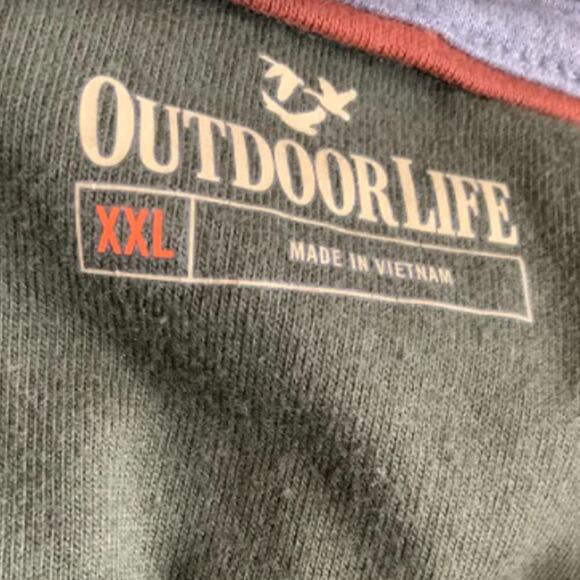 Outdoor Life Men's Henley Waffle Knit 1/4 Front Button Army Green Shirt Size XXL - Picture 7 of 8